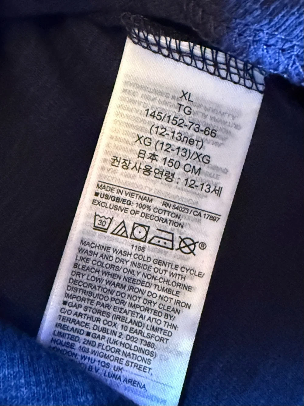GAP Royal Blue Long Sleeve Crew Tee